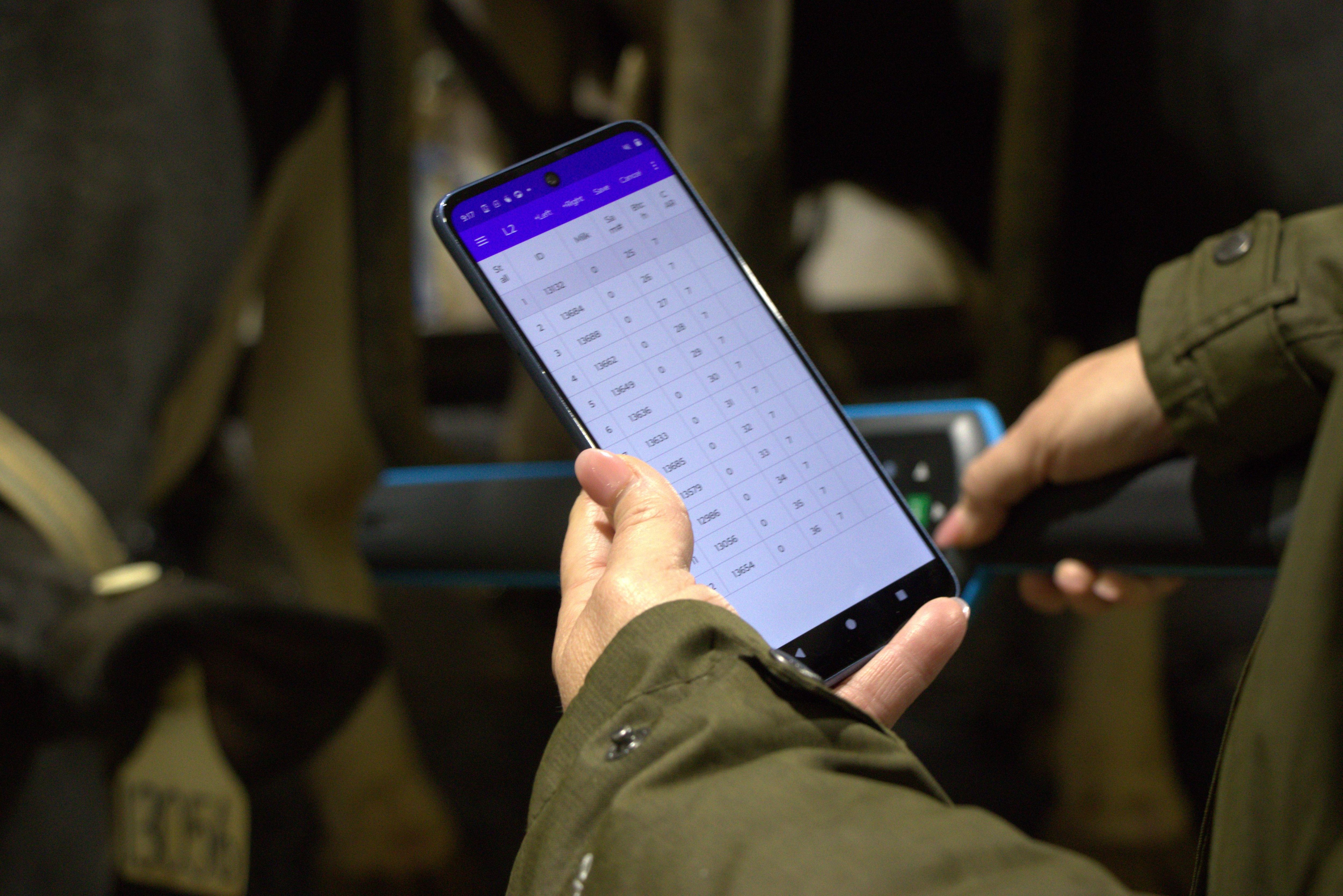 pocket meter phone in barn close up